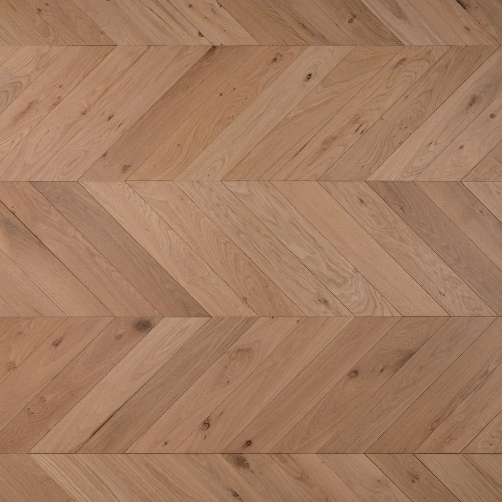 14(3)x90x510mm Chevron Unfinished Engineered Oak Flooring image 1
