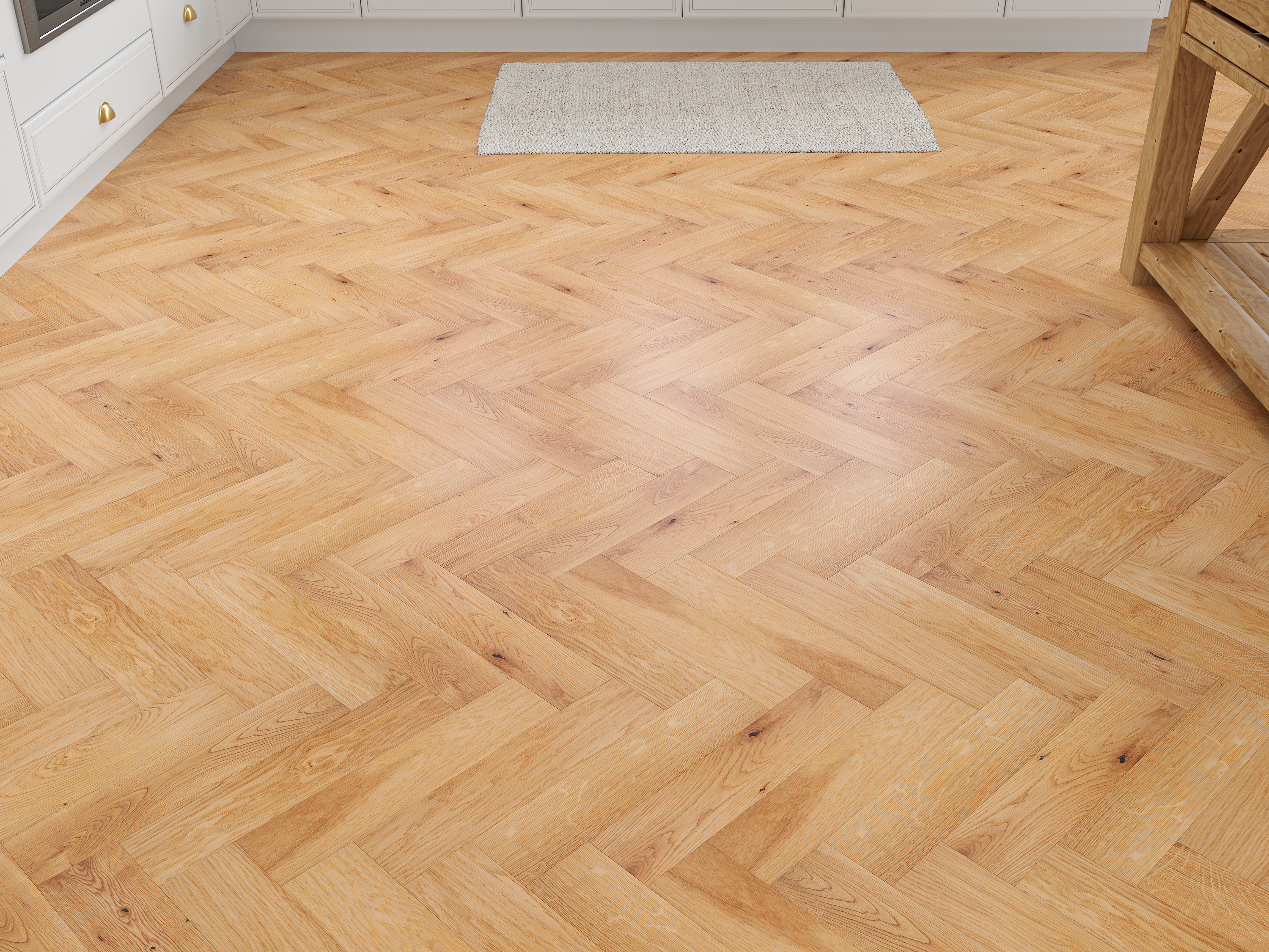 20(6)x80x350 Brushed Natural Oiled Herringbone Engineered Oak Flooring