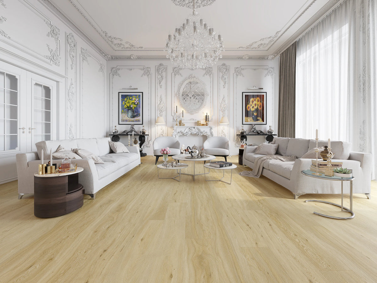 Highland Natural Oak Waterproof LVT (Built-in Underlay) - 6.5(0.5)x228x1524 - SPCXL32
