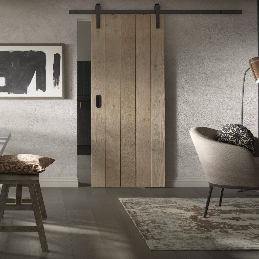 Rustic Oak Ledged Unfinished Barn Oak Internal Door (ROLB) XL Joinery image 3