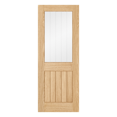 LPD Oak Belize Glazed 1L Pre-finished Oak Internal Door - PFOBELG image 0