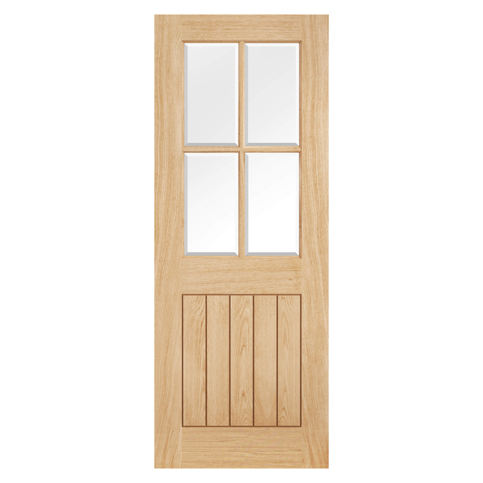 LPD Oak Belize 4 Light Glazed Unfinished Oak Internal Door - OBEL4L image 0