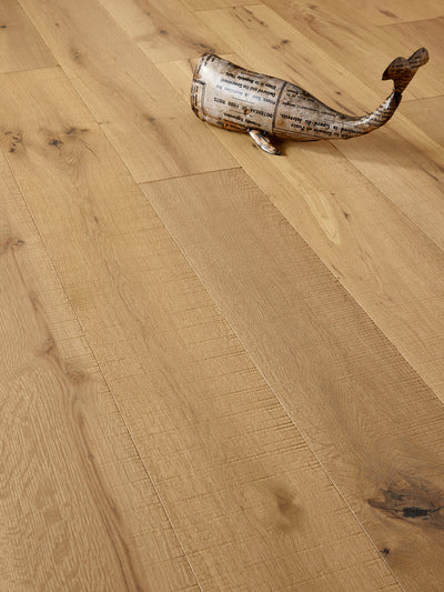 14(3)x190 Band Sawn Raw Matt Lacquered Oak Flooring BS1002 - Free Sample image 0