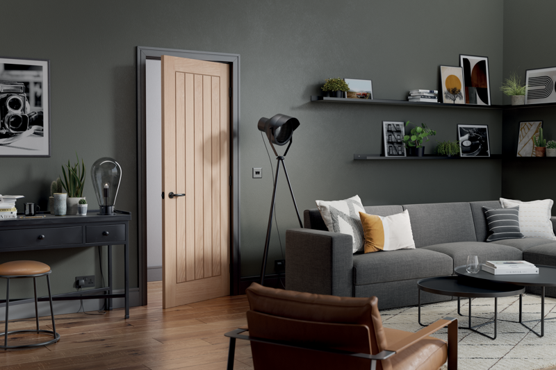 LPD Oak Belize 5 Panel Pre-finished Oak Internal Door - PFOBEL image 1