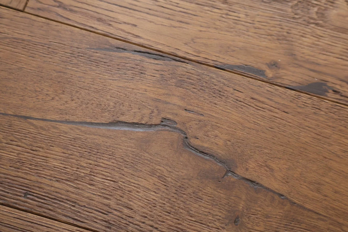 14(3)x125x600 Antique Brown Brushed Oiled Herringbone Engineered Oak Flooring - Box Coverage 1.2m2