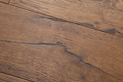 14(3)x125x600 Antique Brown Brushed Oiled Herringbone Engineered Oak Flooring - Box Coverage 1.2m2