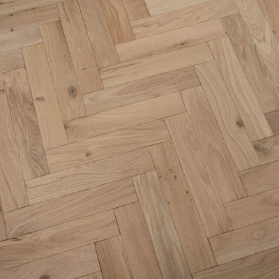 14(3)x90x450 Unfinished Engineered Oak Herringbone (4-bevelled) - Box Coverage 1.944m2