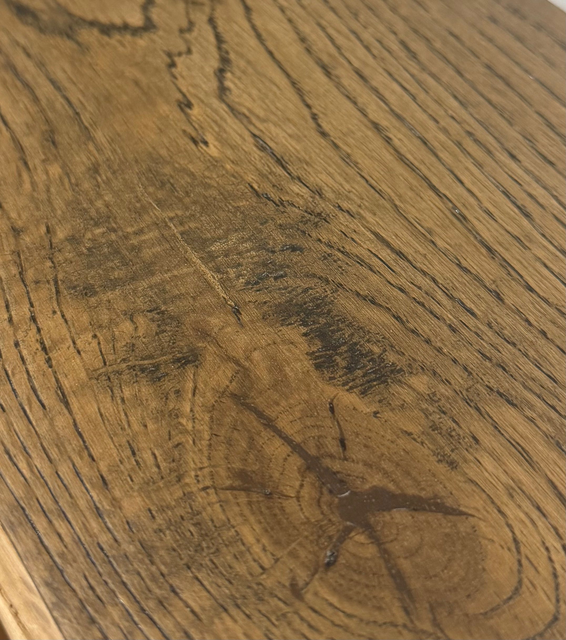 18 x 150 Brushed Coffee Handscarped UV Lacquered Solid Oak Flooring