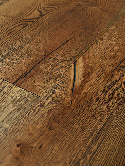 14(3)x190x1900 Brushed Black Grain Engineered Oak Flooring L1006