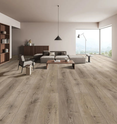 12mm x 198mm x 1218mm Pebble Grey Laminate Flooring - LAM333