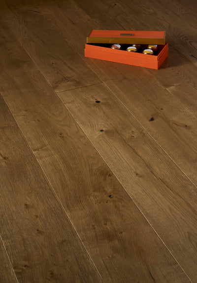 14(3)x220x2200 Brushed Smoked Reactive Stain Sunken Filler Engineered Oak Flooring MERAPI220 - Box Coverage 2.094m2