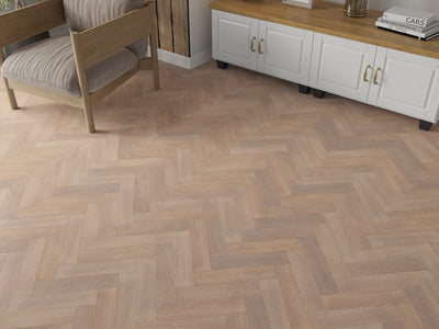 20(6)x80x350 Brushed Grey Lacquered Herringbone Engineered Oak Flooring