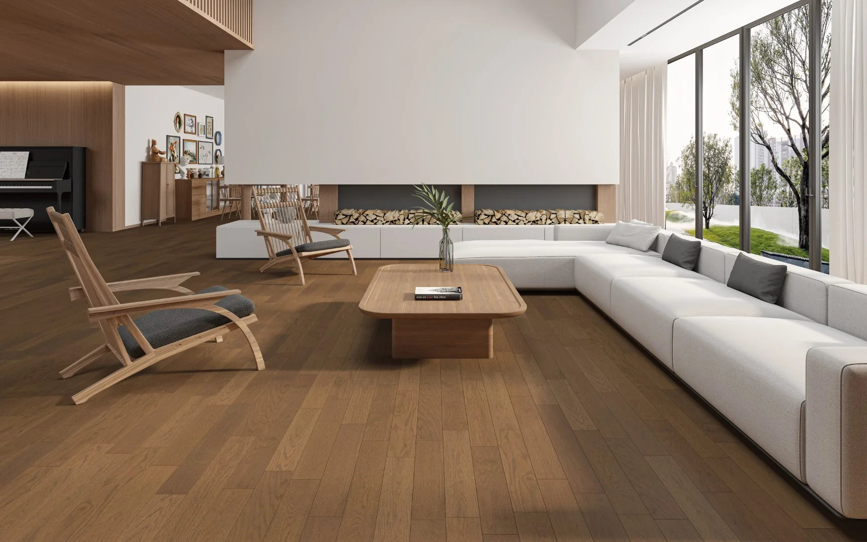 14(3)x125x300-1200 Coffee Engineered Oak Flooring - Box Coverage 1.800m2
