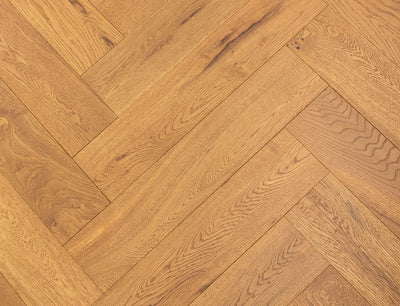 15(4)x125x600 Brushed Golden Oiled Herringbone Engineered Oak Flooring