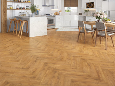 15(4)x125x600 Brushed Golden Oiled Herringbone Engineered Oak Flooring