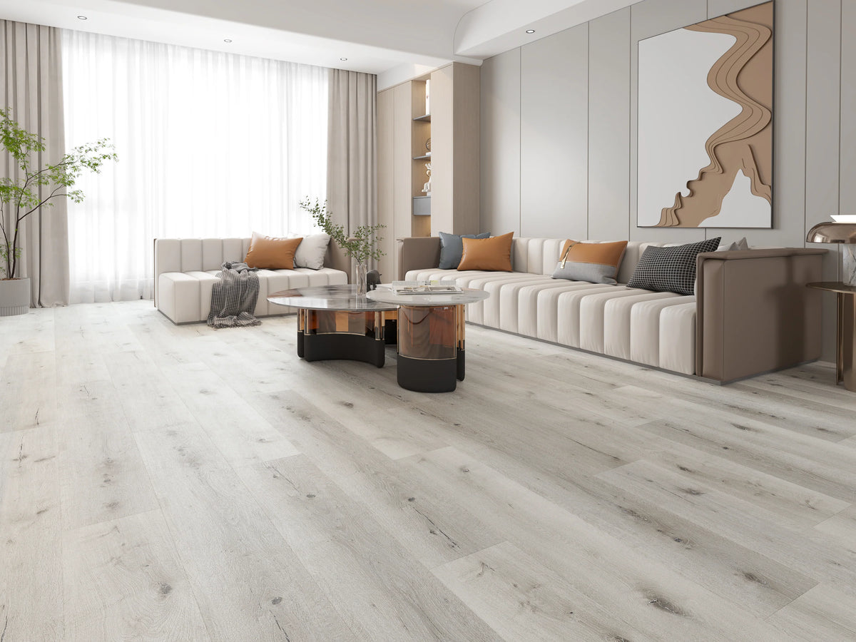 Arctic White Waterproof LVT (Built-in Underlay) - 6.5(0.5)x228x1524 - SPCXL26