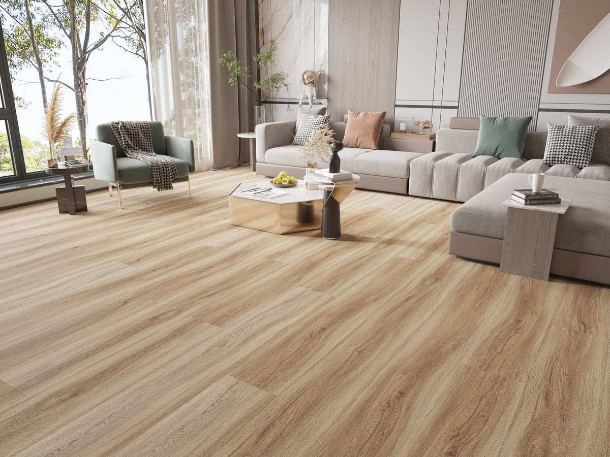 Amber Wheat Oak Waterproof LVT (Built-in Underlay) - 6.5(0.5)x228x1524 - SPCXL30